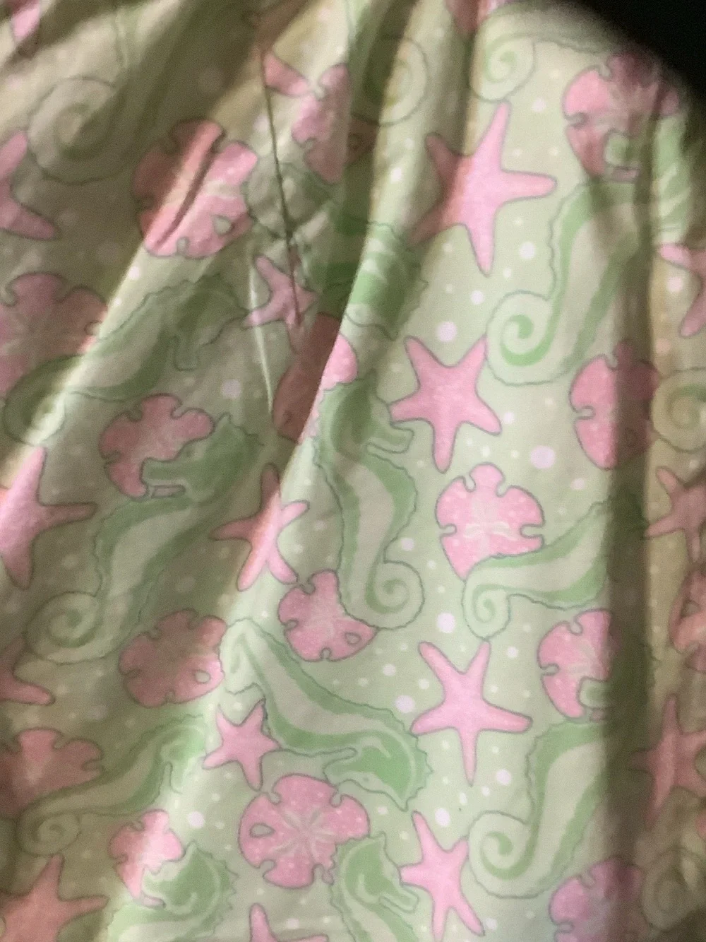 Vineyard Vines Pink & Light Green Starfish Pattern Midi Skirt